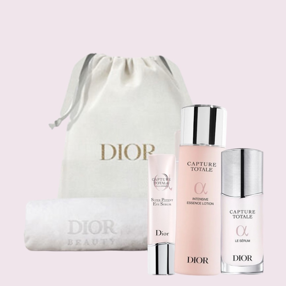 Dior Skincare Bundle: Capture Totale Le Serum, Eye Serum, Lotion, Towel - Picture 1 of 4